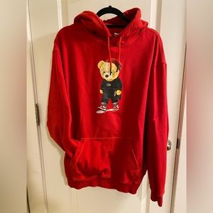 Red graphic hoodie